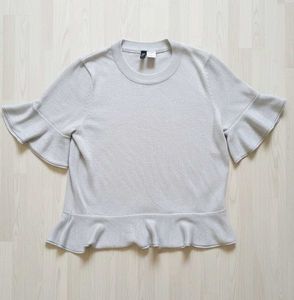 Ruffled Sleeve Glittery Top
