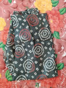 Grey Embroidered Kurti with Matching Pants
