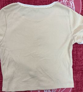 Zudio butteryellow Crop Top