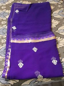 Purple Embroidered Saree
