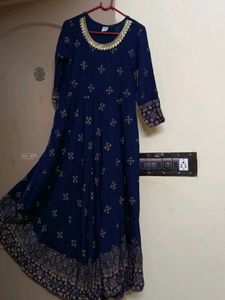 Elegant Blue &amp; Gold Kurta(slight damage)
