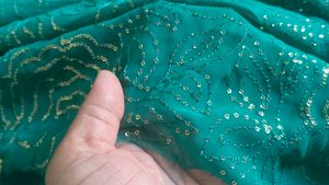Green Floral Dress Material