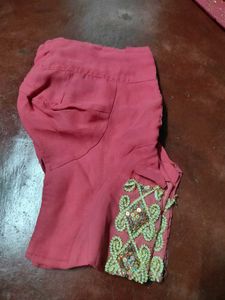Embroidered Pink Saree