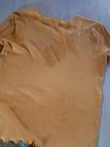 Yellow Ruffle Trim Top