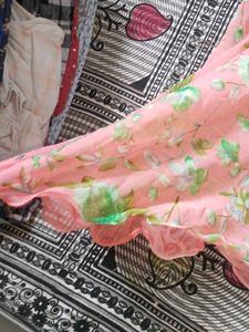 New Light Pink Floral Full Flair Skirt
