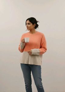 Peach Colorblock Sweater