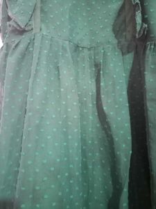 Green Polka Dot Ruffle Dress