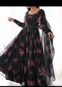 Floral Print Anarkali Kurti Set