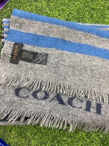 COACH Striped Wool Blend Scarf