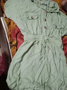 Sage Green Shirt Dress (One Piece)