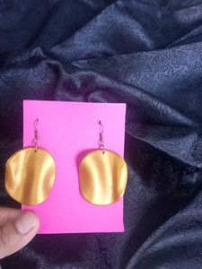 Gold Disc Statement Earrings