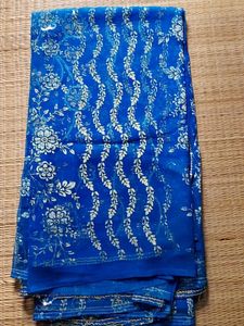 Blue Floral Saree