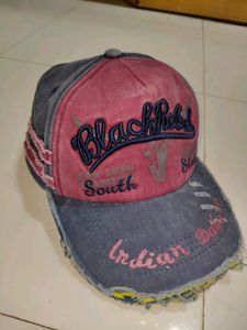 Vintage Black Rebel Distressed Baseball Cap