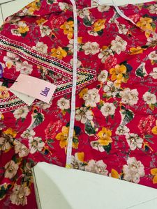 Floral Print Pink  Kurti Palazzo Set