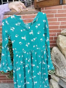 Floral Print Green Dress