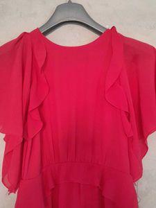 Trendy Back Open Ruffle Dress - Stylish &amp; Elegant&#34;