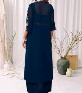 Elegant Blue Kurta Set &amp; Shrug
