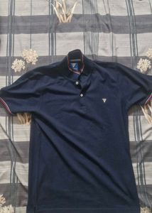 Teamspirit Navy Polo Shirt with Striped Trim