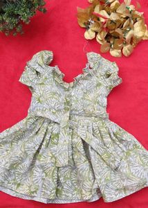 Cute Green Printed Frock