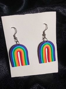 Rainbow Polymer Clay Earrings
