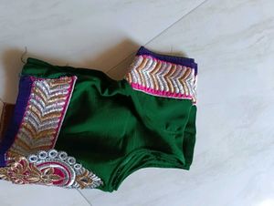 Green Saree with Embellishments