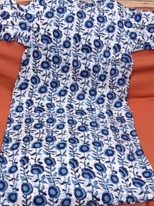 Brand New Blue Floral Print Kurti - 4XL Size