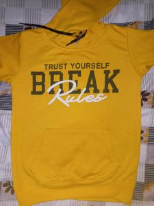 Yellow &#39;Trust Yourself&#39; Graphic Hoodie