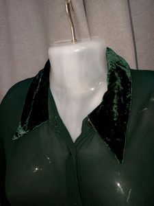 DHAMAKA 💥 OFFERS VELVET COLLAR SHIRT FOR WOMEN&#39;S