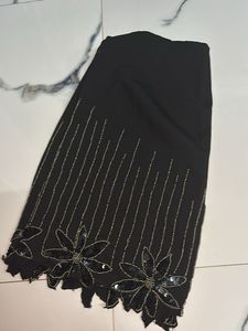 Black Beaded Mini Skirt