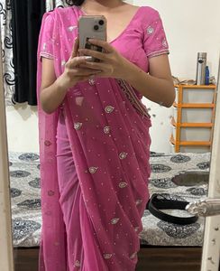 Pink Party Wear Saree