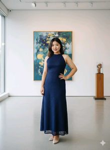 Elegant Navy Blue Maxi Dress
