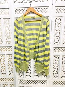 Imported Striped Open Cardigan C