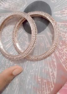 Sparkling Silver Bangles (Set of 2)