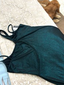 Shimmery Teal Mini Dress