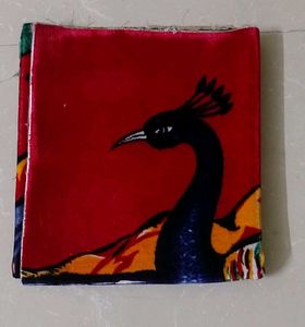 Peacock velvet scenery fabric painting