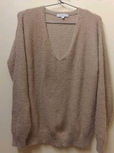 Cozy Beige V-Neck Sweater