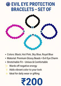 Evil Eye Bead Bracelets - Set of 4