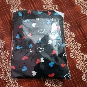 Heart Print Night Dress (Top Pant Set)