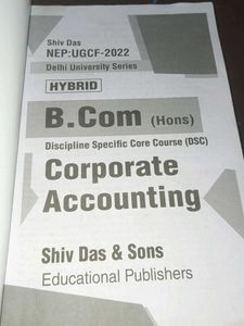 B.Com Corporate Accounting Textbook