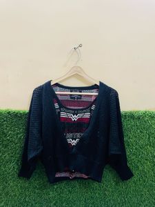 Madame Combo Set Of 2 Woolen Tops For Girls