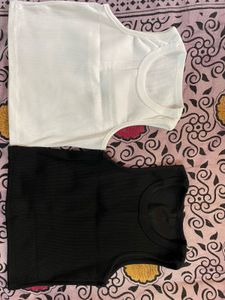 Clearance Sale Combo Of Black And White Crop Top