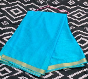 Gold And Blue Saree