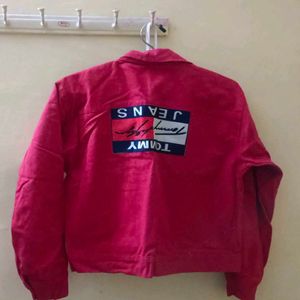 Tommy Jeans Red Button-Down Jacket