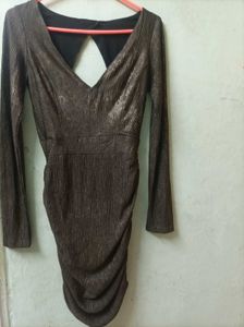 Sparkly Bronze Bodycon Mini Dress