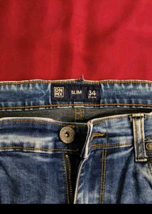 Dark Blue Slim Fit Jeans For Men