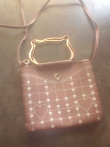 Cute Kitty Handle Crossbody Bag