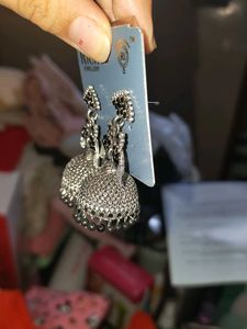 Silver Jhumka Earrings