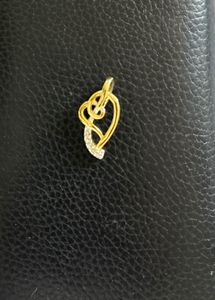 Gold & CZ Heart Pendant