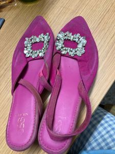 Pink Embellished Flats