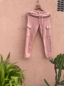 Light pink cargo joggers